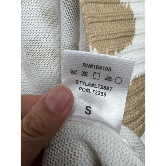 EUC LATE NIGHT Brown/ White Leopard Oversized Open Cardigan Cowgirl Western S - Picture 9 of 11